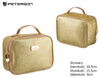 Kosmetyczka brokatowa z uchwytem PTN KOS-L03-B Gold Peterson