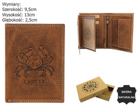 Men's leather wallet with Cancer zodiac sign RFID ALWAYS WILD N4-CHM-CANC