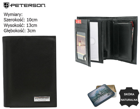 Portfel męski skórzany PTN 348-PR 2-1-1 Black