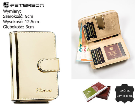 Portfel damski skórzany PTN 1N-602 Gold