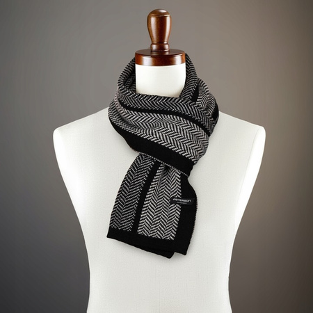 Elegant men's scarf by Peterson PTN SA100-02 Black
