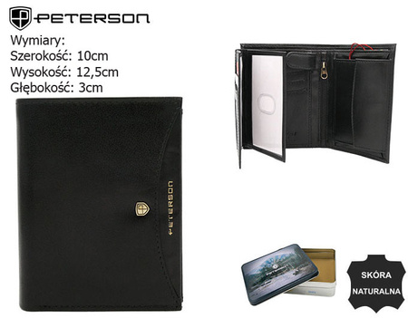 Portfel męski skórzany  PTN 339.01 Black+Black