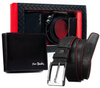 Gift Set of Genuine Leather: Wallet and Belt with Traditional Buckle - Pierre Cardin ZM-PC8