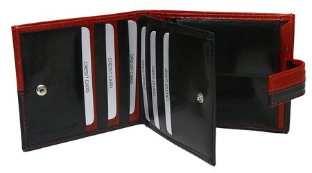 Portfel męski skórzany N01L-VT2 Black+Red