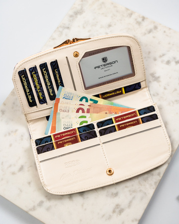 Portfel damski PU PTN 1841-F8 Beige Flower 01