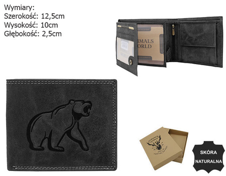 Portfel skórzany N992-CHM Bear Black