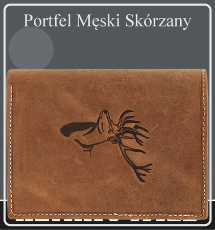 Portfel męski skórzany Blister N4-CHM-DEER-BL Cognac