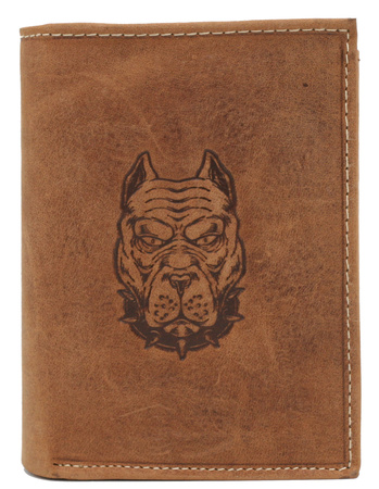 Portfel męski skórzany Blister N4-CHM-DOG-2-BL Cognac