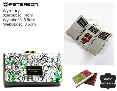 Portfel damski skóra+PU PH23-LFL Green