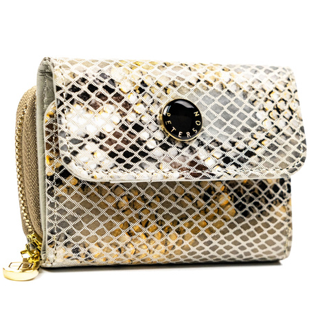 Mały portfel damski ze skóry naturalnej PETERSON PTN 423229-SFL Beige