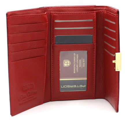 Portfel damski skórzany PTN 42108-NBF Red-Black