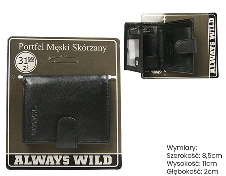 Portfel męski skórzany Blister N0036L-GPL-BL Black