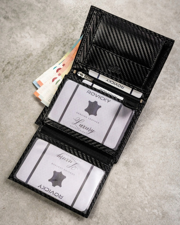 Men's Gift Set: Wallet + Keychain by ROVICKY R-PK5-N4L-7010 BLACK