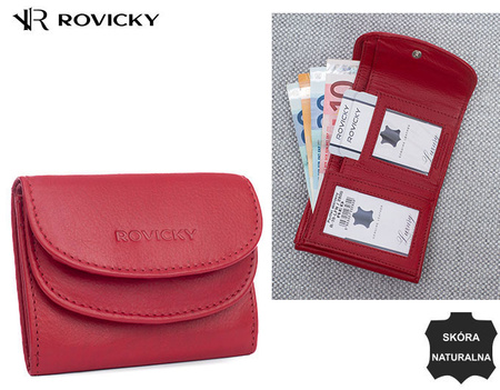 Portfel damski skórzany R-19-LFN Red
