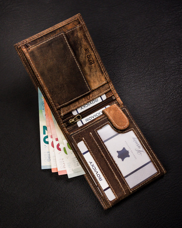 Portfel męski skórzany na blistrze N992-CHM-BL Cognac