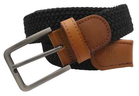 Pasek parciany z elementami skórzanymi PTN PAR-S-115 BL-CA 