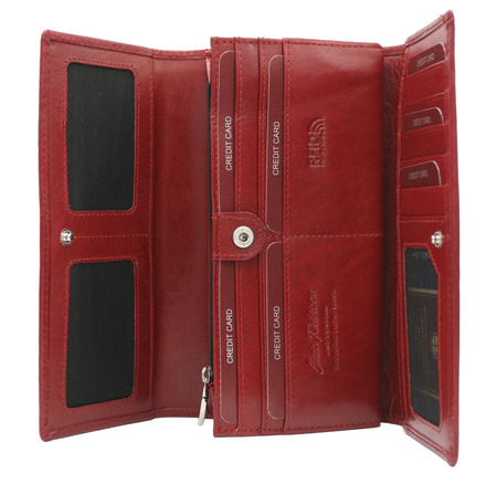 Portfel damski skórzany PTN 1680166-9-TVT Red