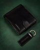 Gift set: natural leather wallet and leather keychain PETERSON PTN SET-M-N992L-KCS