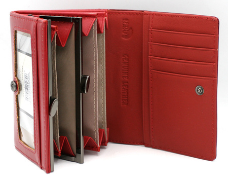 Portfel damski skóra+PU RPN-30-LAK Red