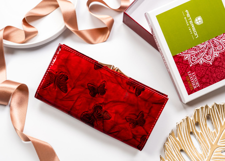 Portfel skórzany PTN 421028-BF Red