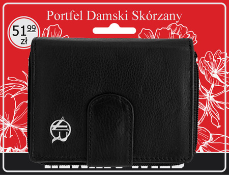 Portfel damski skórzany na blistrze R-DLL2-NCD-BL Black