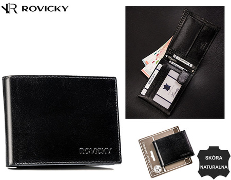 Portfel męski skórzany N992-RPVT-BL BLACK