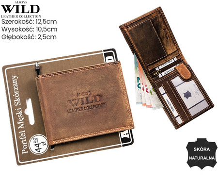 Portfel męski skórzany na blistrze N992-CHM-BL Cognac