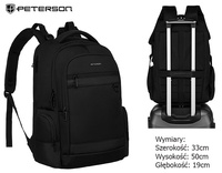 Plecak na laptopa z uchwytem na walizkę Peterson PTN PTY-02 BLACK