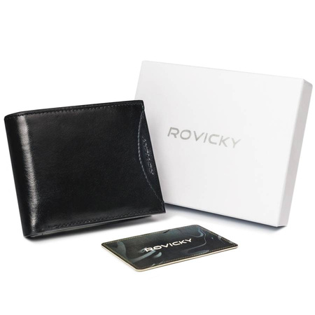Portfel skórzany RFID ROVICKY 1540-03-BOR Black