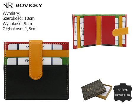 Skórzane etui na karty R-RE-24-17-GCL Black Multi