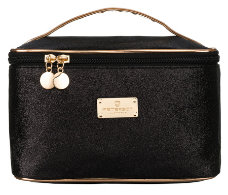 Duża kosmetyczka brokatowa PTN KOS-L04-B Black Peterson