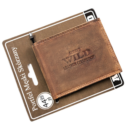 Portfel męski skórzany na blistrze N992-CHM-BL Cognac