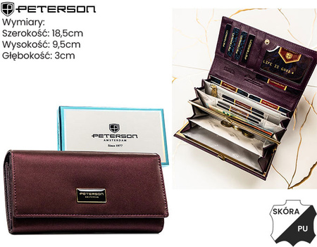 Portfel damski skóra naturalna+PU PTN PS122-HNL Purple 