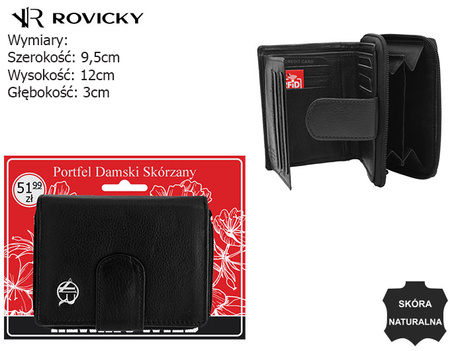 Portfel damski skórzany na blistrze R-DLL2-NCD-BL Black