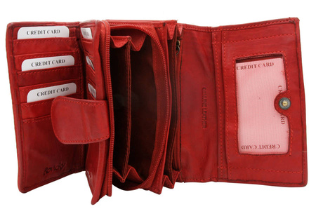 Portfel damski skórzany R-N19-ZPT Red