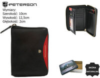 Portfel męski skórzany PTN 340.01 Black+Red