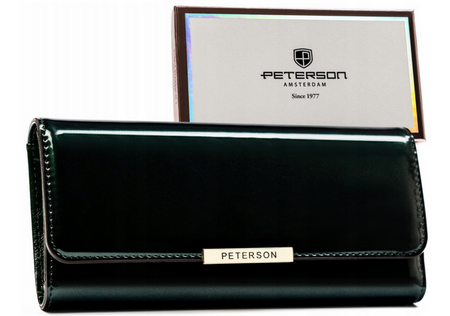 Portfel ze skóry eko RFID PETERSON  PTN 006-LAK Red