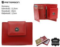 Women's wallet made of natural leather PTN 70616-9-NGV Red