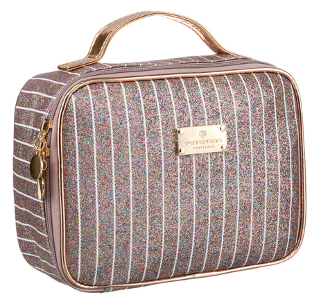 A glitter cosmetic bag with a handle PTN KOS-L03-B L.Pink Peterson