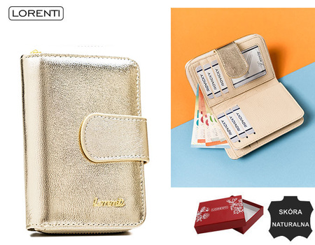 Portfel damski skórzany 76115-BLA Gold