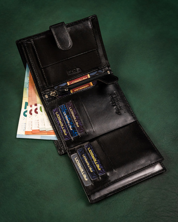 Gift set: leather wallet and key ring PETERSON PTN SET-M-N4L-KCS