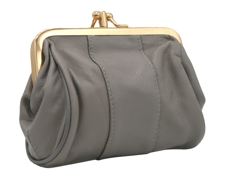 Vintage-style coin purse 665 Grey