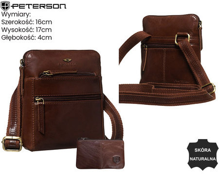 Torba skórzana + Etui PTN 1903-TUM Brown