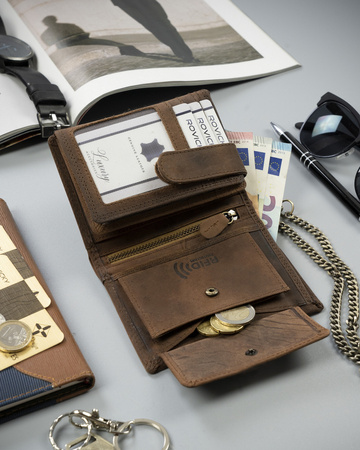 Men's nubuck leather wallet