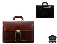 NO LOGO leather briefcase AW-NL-5