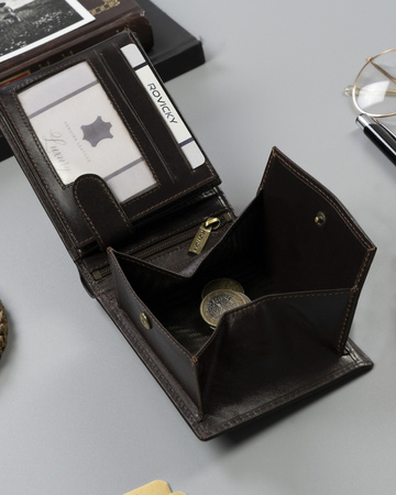 Portfel skórzany RFID ROVICKY N61-RVT D.Brown