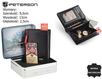 Portfel skórzany RFID PETERSON PTN 324 2-1-1 BLACK