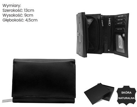 Portfel damski skórzany RD-02-LGV-NL Black