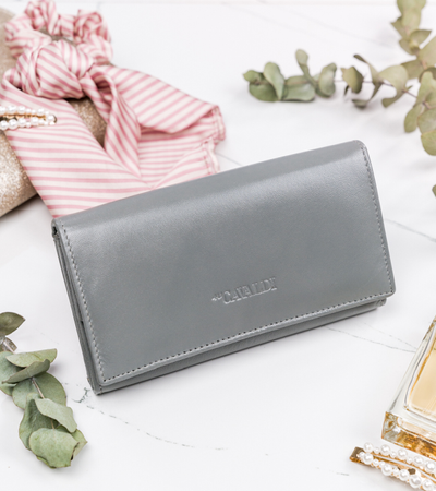 Portfel damski skórzany RD-08-GCL Gray