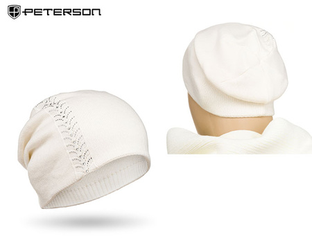 Women's Hat Decorated with Crystals PETERSON PTN HAT-03 White